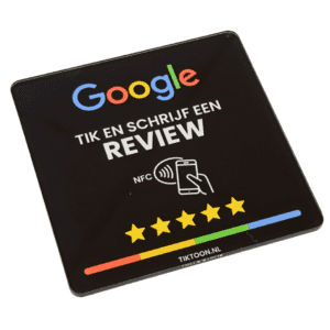 TikToon Google Review Bord Zwart