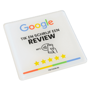 TikToon Google Review Bord WIT