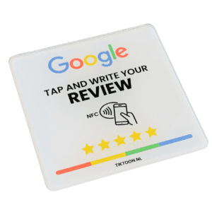 TikToon Google Review Bord WIT (English)