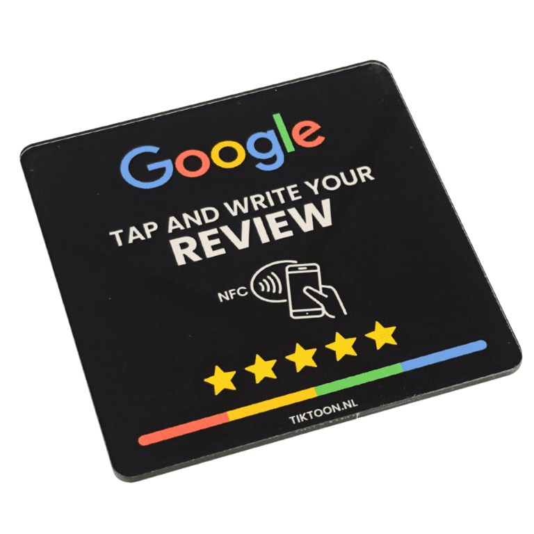 TikToon Google Review Bord ZWART (English)