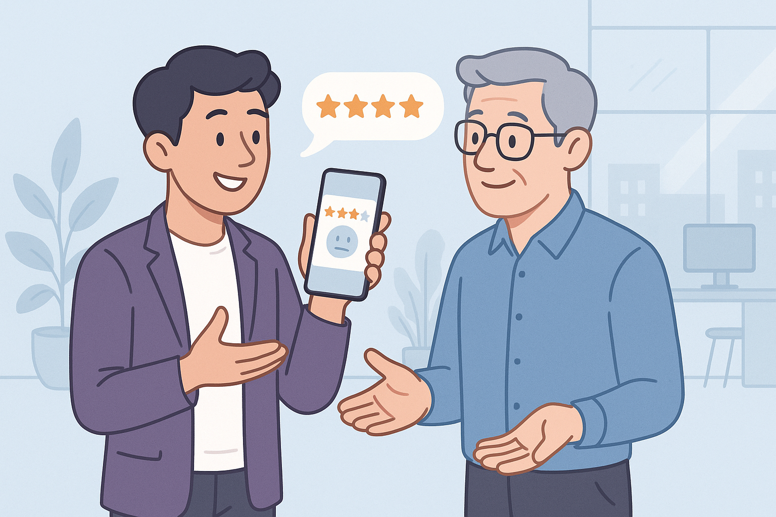 Illustratie van continu reviews verzamelen in de praktijk