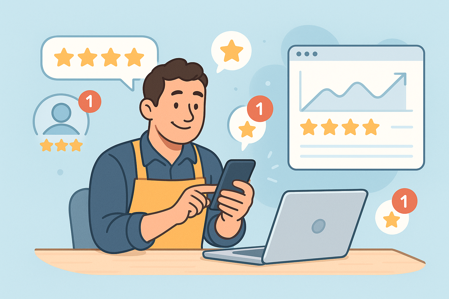 Illustratie bij reviews in klantproces