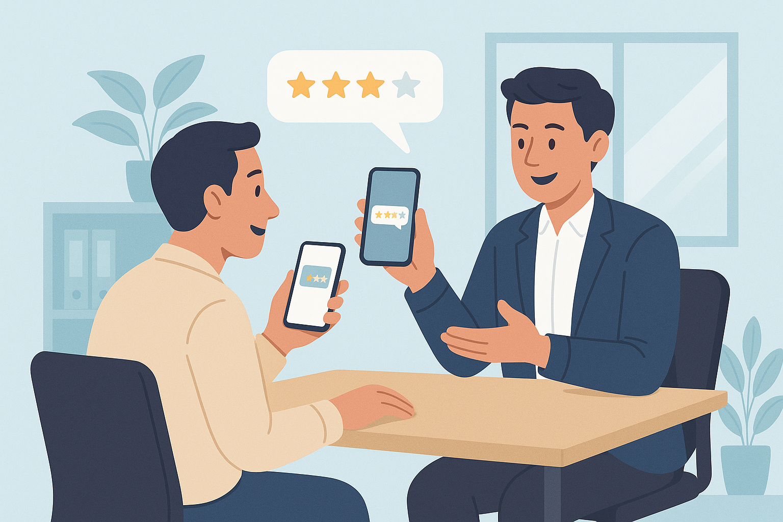Illustratie van reviews in klantproces in de praktijk