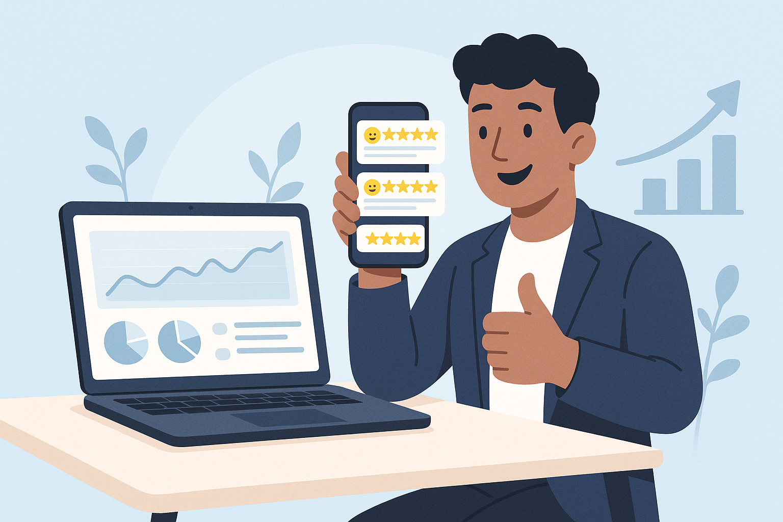 Illustratie van resultaten rond reviews in klantproces