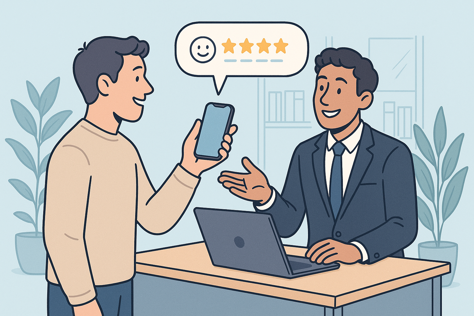 Illustratie van reviewverzoeken automatiseren in de praktijk