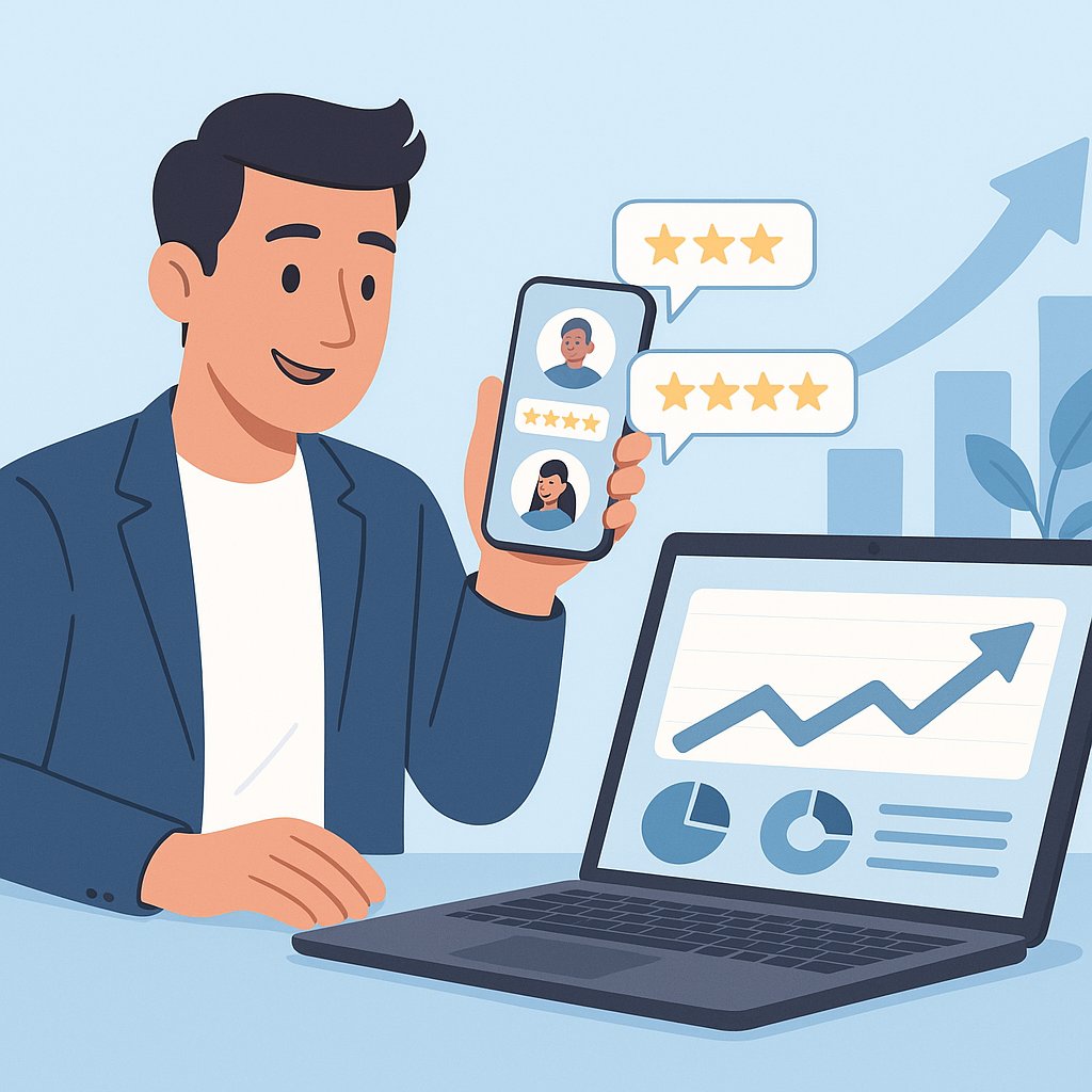 Illustratie van resultaten rond reviewverzoeken automatiseren